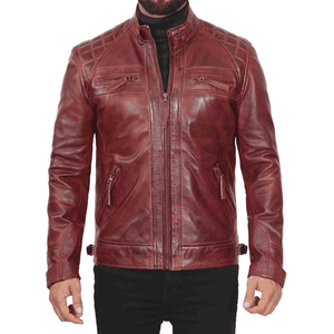 2024 <b>Men's</b> Premium Quality Winter Warm Leather <b>Jacket</b> for Motorbike Breathable Stand <b>Casual</b> Wear High Street Thin Wind Proof - Product Image 3