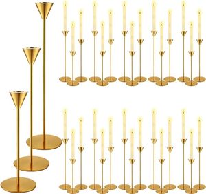 Portavelas de latón macizo de diseño moderno, decoración de boda chapada en oro de alto acabado, soporte de candelabro para el hogar, caja de molde de Metal, embalaje - Product Image 1