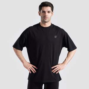 Unstoppable Gym Workout Tee in <b>Black</b> Jersey Fabric - Product Image 2