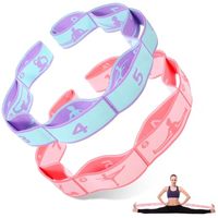 Correa de estiramiento de yoga de 2 piezas, banda antideslizante altamente elástica con 8 bucles para fisioterapia, pilates, danza y gimnasia