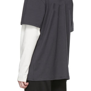 Coupe ample longues chemises à manches doubles t-shirts vierges Streetwear surdimensionné à manches doubles 100% coton T-Shirt pour hommes - Product Image 6