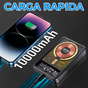 Power Bank Wireless ad Alta Capacità 10000mAh con USB Type-C per Uscite Lightning e QC, Batteria Li-Polimero - Product Image 2