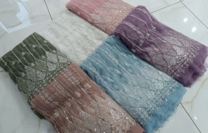 Highly Recommended Handwork <b>Net</b> <b>Fabric</b> Fashion Designers and Apparel Brands Available at Export Prices - Product Image 4