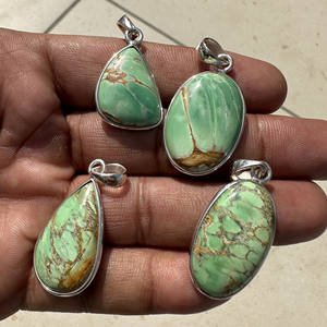Pierre précieuse variscite australienne verte naturelle pendentif en argent sterling massif 925 bijoux faits à la main - Product Image 3