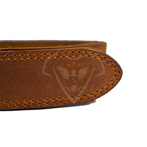 Ceinture en cuir de vache de haute qualité pour homme avec boucle en acier Design vintage fantaisie 3.3cm de largeur 105-125cm de longueur - Product Image 3