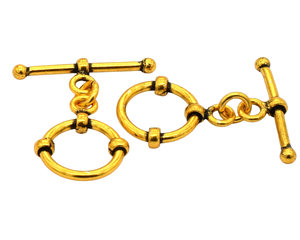 Fermoir Bali 17X26mm à bascule en cuivre oxydé plaqué argent sterling plaqué or 18 carats B576 - Product Image 5