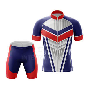 Vente en gros ensemble maillot et short de cyclisme respirant imperméable séchage rapide spandex/polyester uniforme de sport OEM fabricant de vêtements de sport - Product Image 1