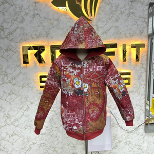Sweat à capuche zippé personnalisé de haute qualité, très demandé, imprimé numériquement, 100% coton, fabriqué en usine, prix abordable, pour hommes - Product Image 5