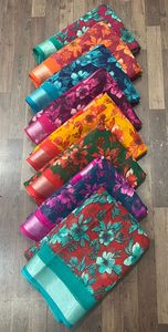 Sari estampado Lilen Tela suave de la mejor calidad Estilo moderno Sari estampado con blusa Fiesta de bodas sin peso y Diwali Adecuado - Product Image 5