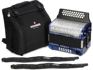 Nouvel accordéon diatonique Corona II - Clés de F/Bb/Eb, bleu foncé - Product Image 3