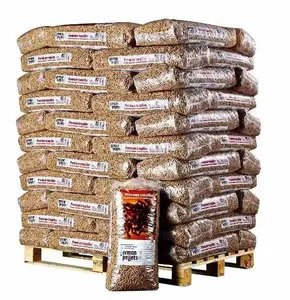 Palettes Euro de 15 kg de granulés de bois biomasse à vendre – Briquettes durables de 6 mm en poudre de bois dur de pin et de chêne, formes bâtonnets, pour combustible - Product Image 5
