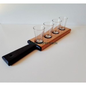 Soportes de copas de champán de bambú Caddy Precio barato Botellas respetuosas con el medio ambiente Vaso de chupito Caddy ligero a bajo precio - Product Image 4