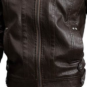 Chaqueta de cuero genuino para hombre de la mejor calidad para otoño e invierno, estilo callejero liso teñido con servicio OEM, venta en línea - Product Image 3