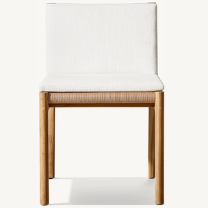 Hot <b>sale</b> <b>furniture</b> single armless chair made of teak wood modern style suitable for outdoor with nice <b>rattan</b> accents - Product Image 1