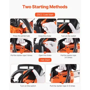 Motosierra de Gasolina DIY de 25.4CC y 1.2HP, Personalizable con Soporte OEM, Motosierra Manual para Ramas de Árboles - Product Image 4