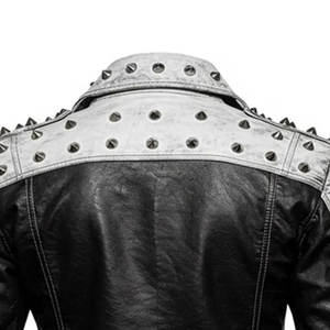 Veste en cuir enduit pour homme, personnalisable, coupe-vent, col montant, écologique, vintage, hiver, poches avant, fausse fourrure - Product Image 6