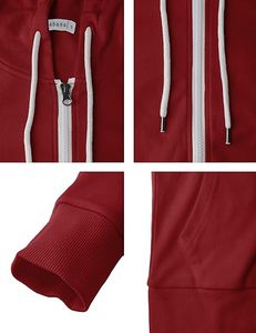 Sweat à capuche zippé personnalisé pour femme en polaire écologique, coupe ample unie, manches longues, poche kangourou, épaules tombantes, broderie - Product Image 3