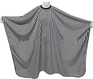 Capa de Peluquería Desechable Ecológica, Negra con Rayas Blancas, Antiadherente, de Poliéster - Product Image 3