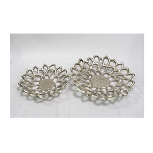 Plateau de fruits nickelé de qualité supérieure Plateau de fruits en métal nickelé en aluminium Style unique Plateau de fruits perforé Offre Spéciale - Product Image 1