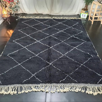 Alfombra abstracta negra de alta calidad, alfombra bereber, alfombra Bohemia geométrica lisa, hermosa alfombra para decoración del hogar, el mejor proveedor de Alibaba