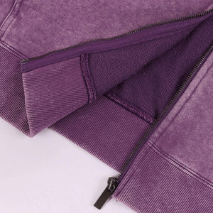 FrontZipper con capucha CollarCasual Streetwear Drop Shoulder Figuras Transpirable Ecológico Sudaderas con capucha de punto Ácido Wash Sudadera con capucha para mujer - Product Image 5