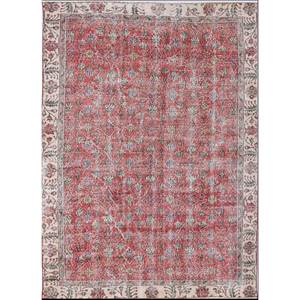 Alfombra de Lana Anudada a Mano Vintage Pae-2043, Grande, con Diseño Floral Rojo y Naranja, para Sala de Estar, Pasillo, Dormitorio de Adolescentes, Rectangular - Product Image 1