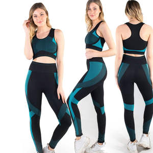 Conjunto de Yoga para mujer superventas sólido alto elástico transpirable ligero secado rápido Spandex/pantalones de nailon precio al por mayor nuevo diseño - Product Image 5