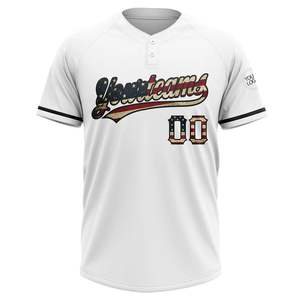 Benutzer definierte Sublimation White Jersey mit Buchstaben Softball & Baseball <span class=keywords><strong>2</strong></span>-Button Club Jersey Whole Sale - Product Image 2