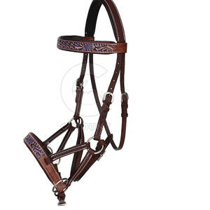 Brida de cuero paquistaní de alta calidad genuina 100% con características de seguridad, elegante Halter Racing, producto ecuestre, Pakistán - Product Image 2