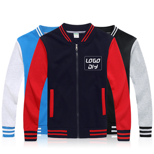 แจ็กเก็ตผ้าฟลีซผ้าฝ้ายสีแดงสำหรับผู้ชายเสื้อแจ็กเก็ตมหาวิทยาลัย - Product Image 3