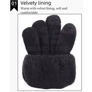 Gants en laine pour hommes, gants d'hiver, chauds, tricot épais, gants en laine pour hommes, gants en tricot d'extérieur, thermiques, chauds - Product Image 3