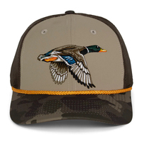 Gorra de béisbol retro con logo de pato bordado, de poliéster, de 6 paneles, estilo trucker con cuerda, unisex, deportiva, para negocios, estilo urbano, de lona.