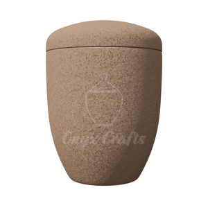 Urne funéraire cylindrique haute, biodégradable, de style européen, avec fonction flottante, finition sable uni, pour cendres humaines, écologique, pour dispersion en mer - Product Image 1
