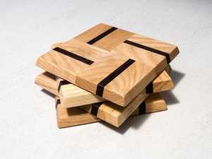 Sous-verres carrés en bois pour boissons Artisanat en bois artisanal pour boîtes en bois et enseignes murales - Product Image 3