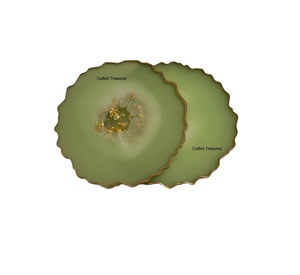 Posavasos de resina 3D hechos a mano, diseño dorado y floral, decoración elegante para el hogar y la Oficina a un precio a precios mayoristas - Product Image 6