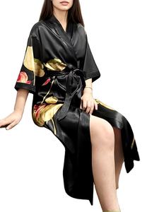 Nueva Camisola de Satén de Seda 100% Estampada al por Mayor, Ropa de Dormir de Verano, Bata de Seda Satinada No Tejida para Mujer, Pijama Casual con Logotipo Personalizado - Product Image 4