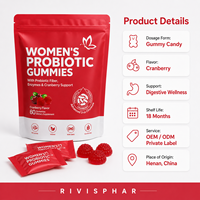 Gummies Probiotiques à la Canneberge pour Femmes Adultes – Soin Vaginal, Santé Urinaire, Soutien Immunitaire – Complément Alimentaire Naturel à Base de Plantes – 60 Unités