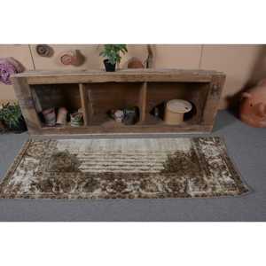 พรมปูพื้นสไตล์ตุรกีโบราณสีเบจแบบคลาสสิกงาน2.3x6.3ft ทำด้วยมือทำจากผ้าขนสัตว์เนื้อเหนียวเย็บปะติดทำจากยางสี่เหลี่ยมผืนผ้าสำหรับห้องนั่งเล่น - Product Image 4