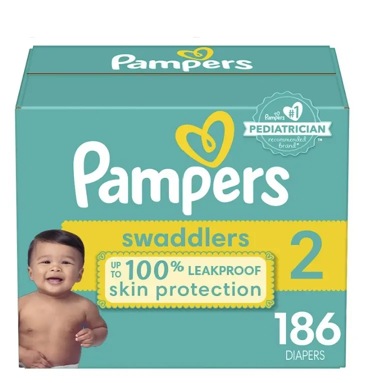 Fournisseur de vente chaud de couches taille 2, 186 comptes Pampers Swaddlers couches jetables pour bébés pour les acheteurs en gros