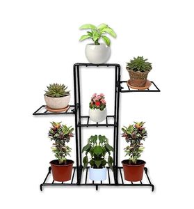 Wholesale modern indoor outdoor metal black <b>frame</b> <b>plant</b> stand balcony garden living room planter stand - Product Image 1