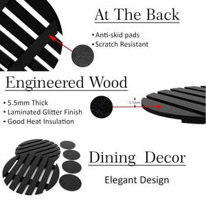 Salvamanteles de madera negra, soporte para platos, protector de calor, vajilla antideslizante, esencial para cocina, comedor, utensilios de cocina multiusos - Product Image 2