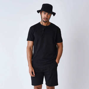 Camiseta informal de verano personalizada para hombre y pantalones cortos de chándal de cintura media con patrón sólido para actividades al aire libre - Product Image 2