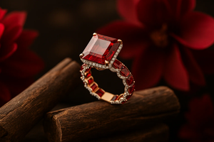 Anillo de Compromiso con Halo de Diamantes Creados en Laboratorio, Corte Esmeralda Rosa, 4 Quilates, Piedra Rosa Radiante, Joyería Nupcial, Anillo de Aniversario para Ella - Product Image 4