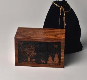 Rosewood Cremation <b>Box</b> <b>for</b> Human <b>Ashes</b> Tree of Life Deer Personalized Cremation Urn <b>for</b> Pets Handcrafted Burial Wooden Urn <b>Box</b> - Product Image 5