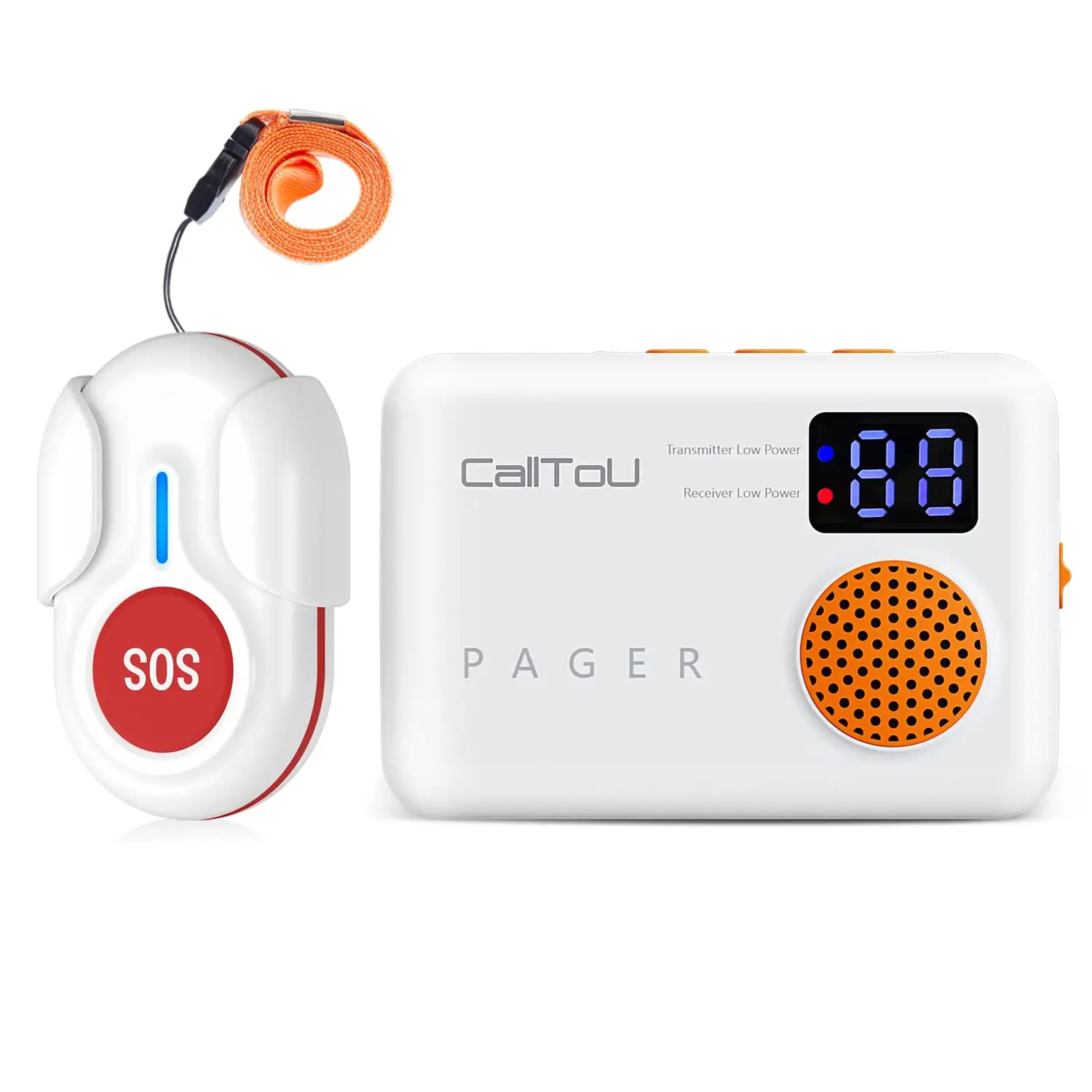 CallToU Caregiver Pager Wireless-System-1000FT-Reichweite, Vibrations ruf glocke, Digital anzeige, Erinnerung an geringen Strom verbrauch