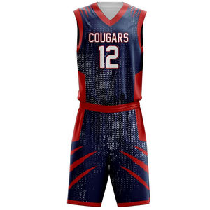 Uniforme de basket-ball personnalisé pour hommes, quantité minimale de commande bas, dernière conception, uniforme de basket-ball personnalisé en polyester respirant - Product Image 2