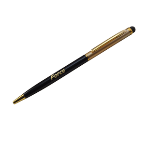 Stylo à bille roulante métallique à motif granuleux doré équipé d'une recharge fabriquée en Allemagne, présenté dans une boîte cadeau, fournitures scolaires promotionnelles - Product Image 4