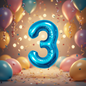 ลูกโป่งปาร์ตี้เลิฟ นูเมโร บลู N3 100 ซม. 12 ลูก/ถุง - Product Image 3