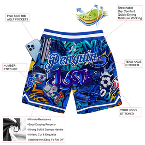 Short de basket-ball de sport pour hommes Short de basket-ball imprimé en sublimation complète pour les jeunes Vente en gros Meilleur style Prix bon marché - Product Image 6