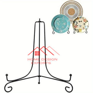 Soporte de placa de metal acabado negro hecho a mano a bajo precio en pequeño soporte de placa de comida de metal MOQ - Product Image 6